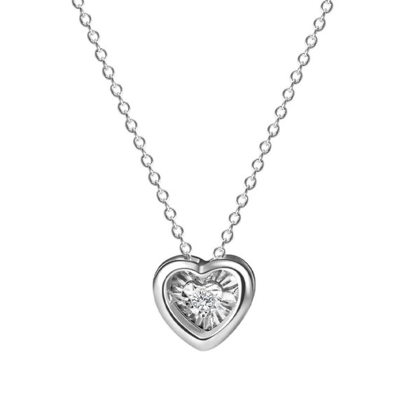 Jewelry - 0.029ct. t.w. Diamond Heart Necklace